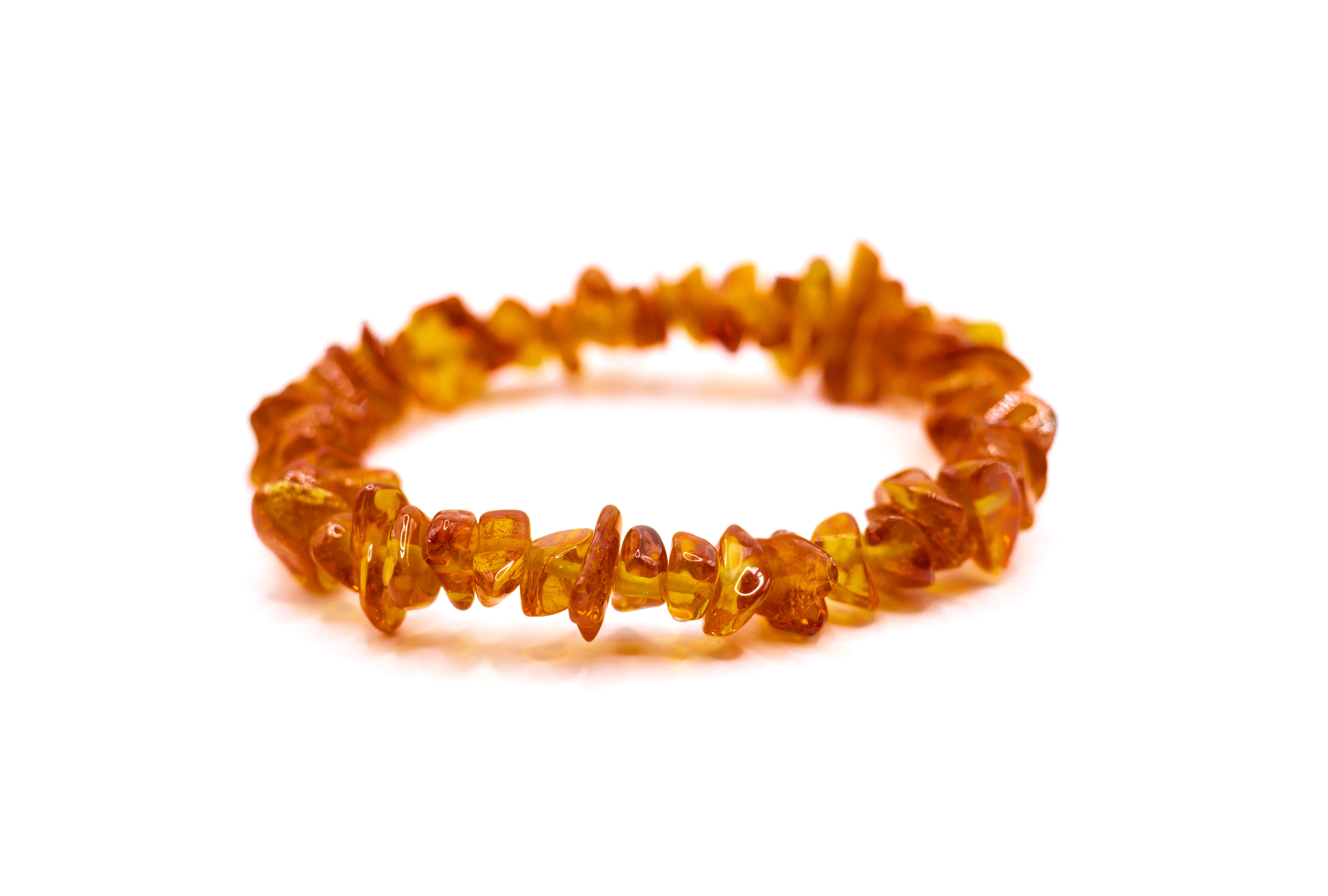 Bernstein orange Edelstein Splitterarmband flexibel