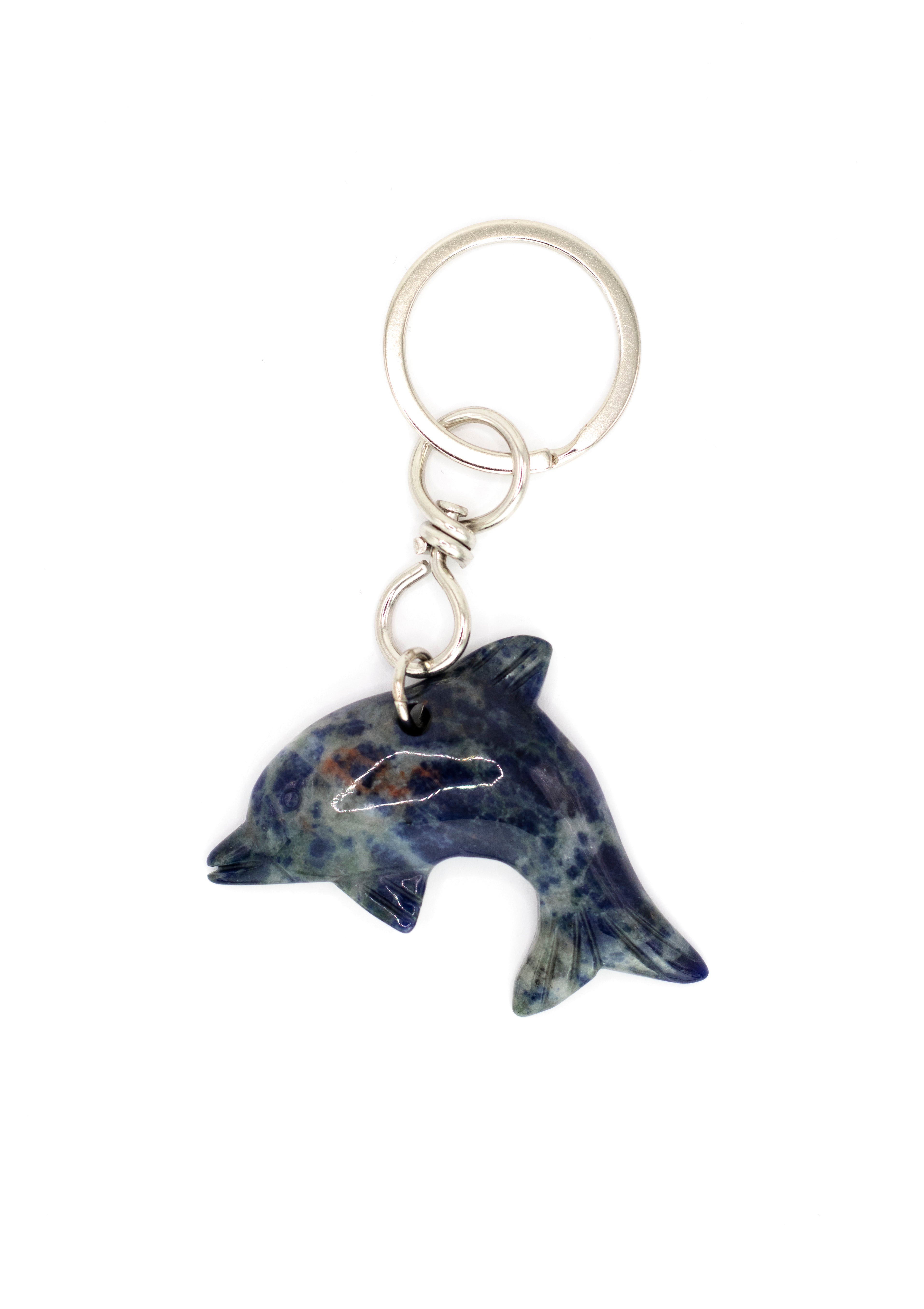 Sodalith Delfin Schlüsselanhänger Länge ca. 10 cm