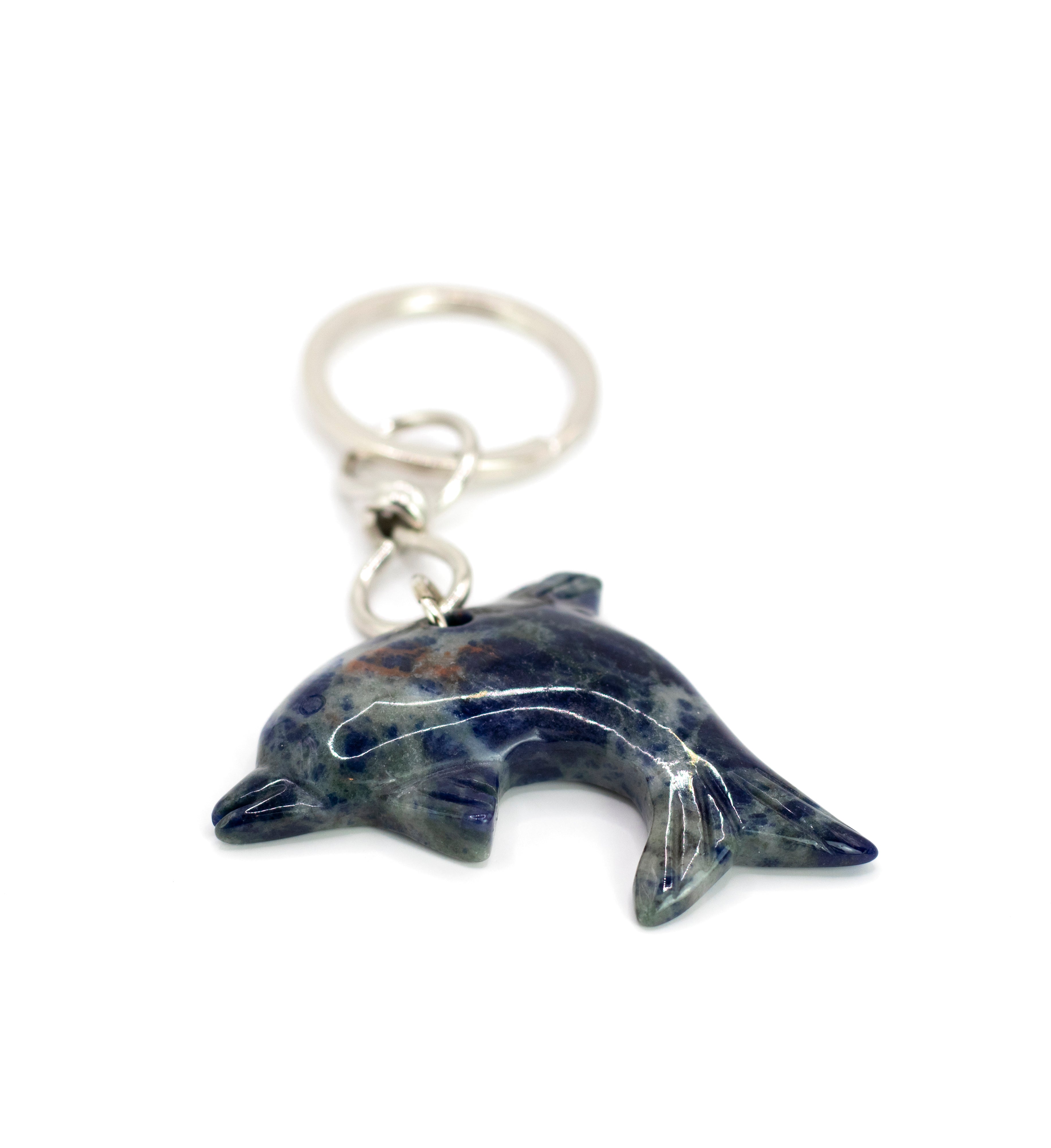 Sodalith Delfin Schlüsselanhänger Länge ca. 10 cm
