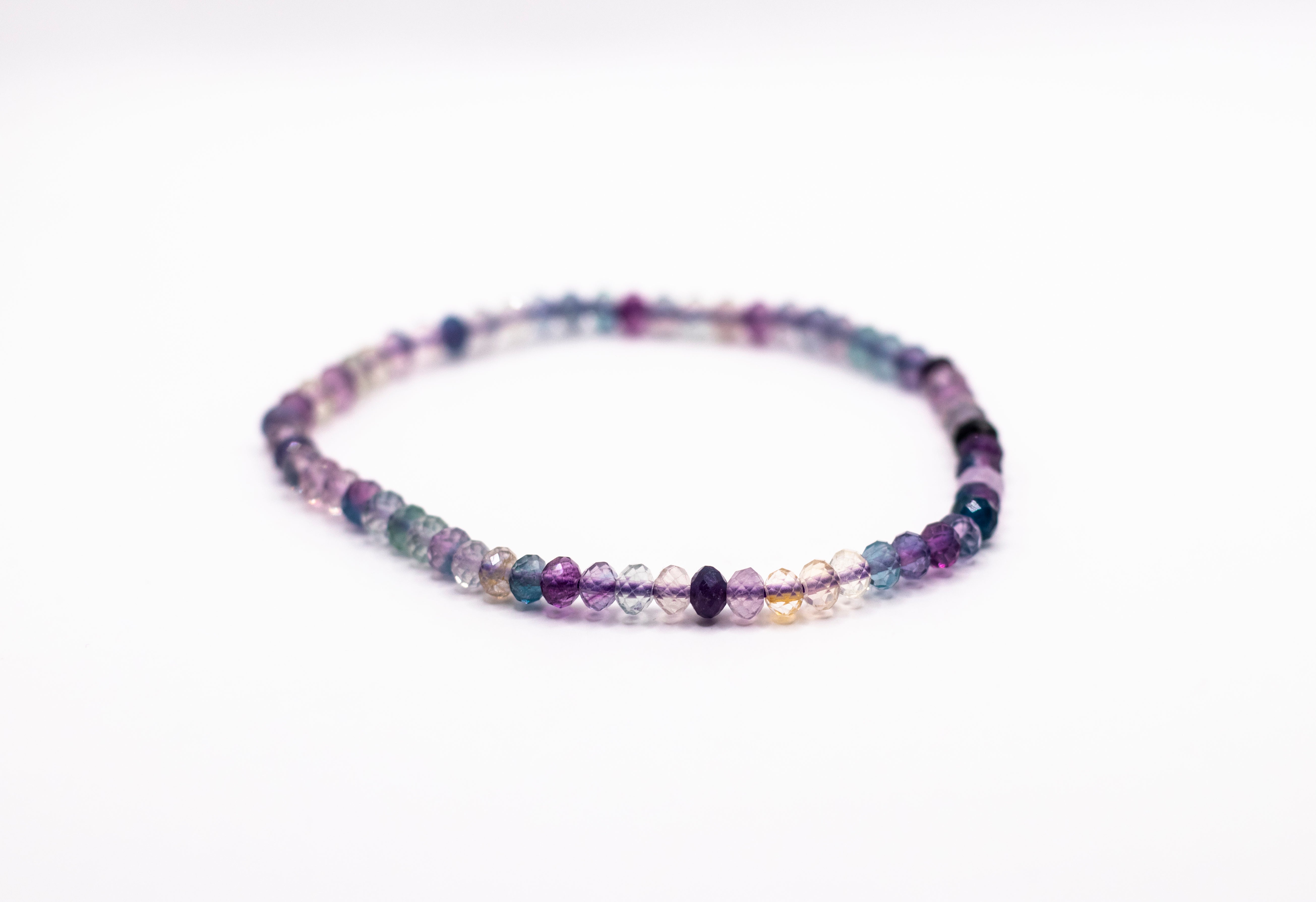 Fluorit bunt facettiertes Edelstein Kugelarmband Ø 4,5 mm flexibel