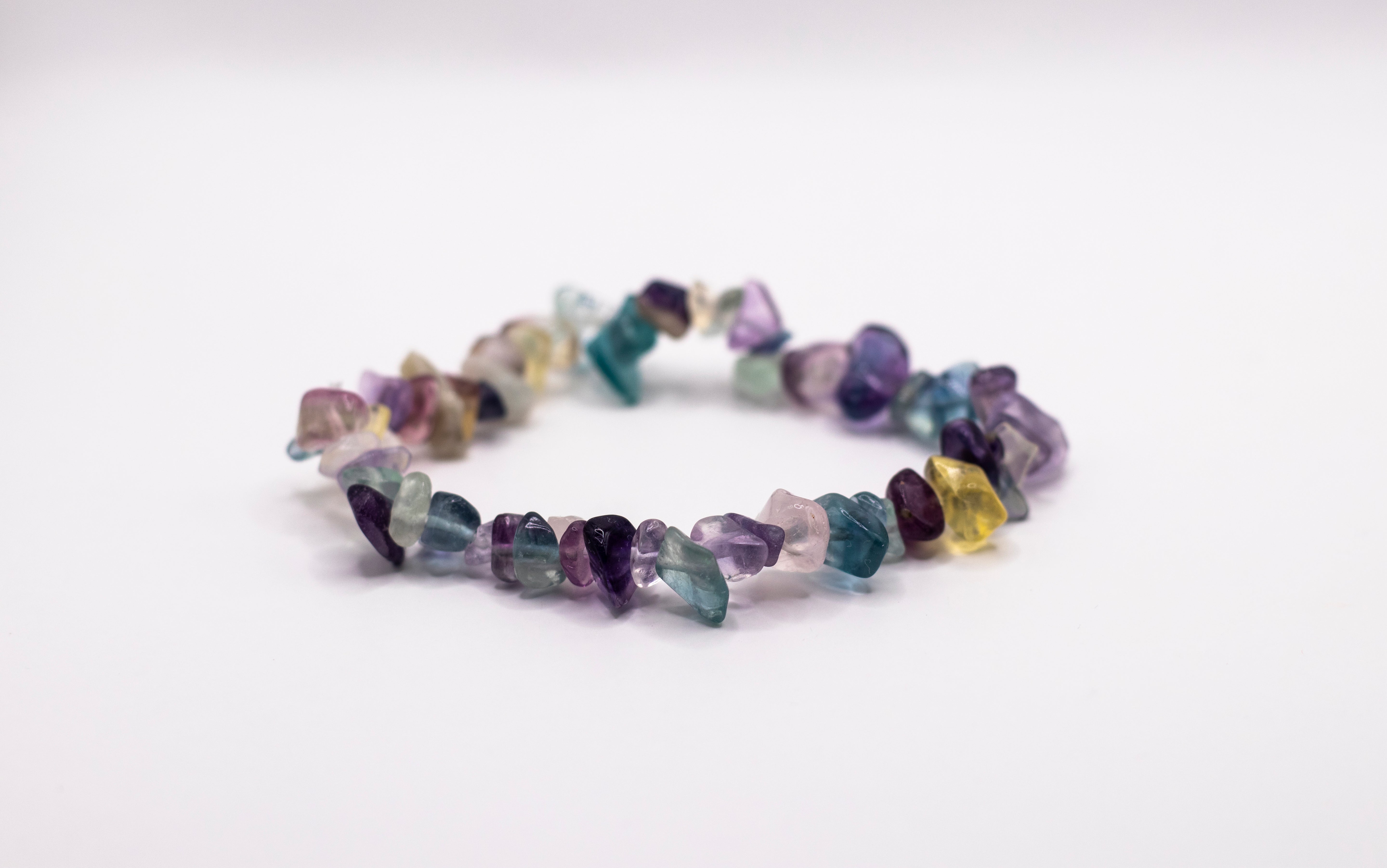 Fluorit bunt Edelstein Splitterarmband flexibel