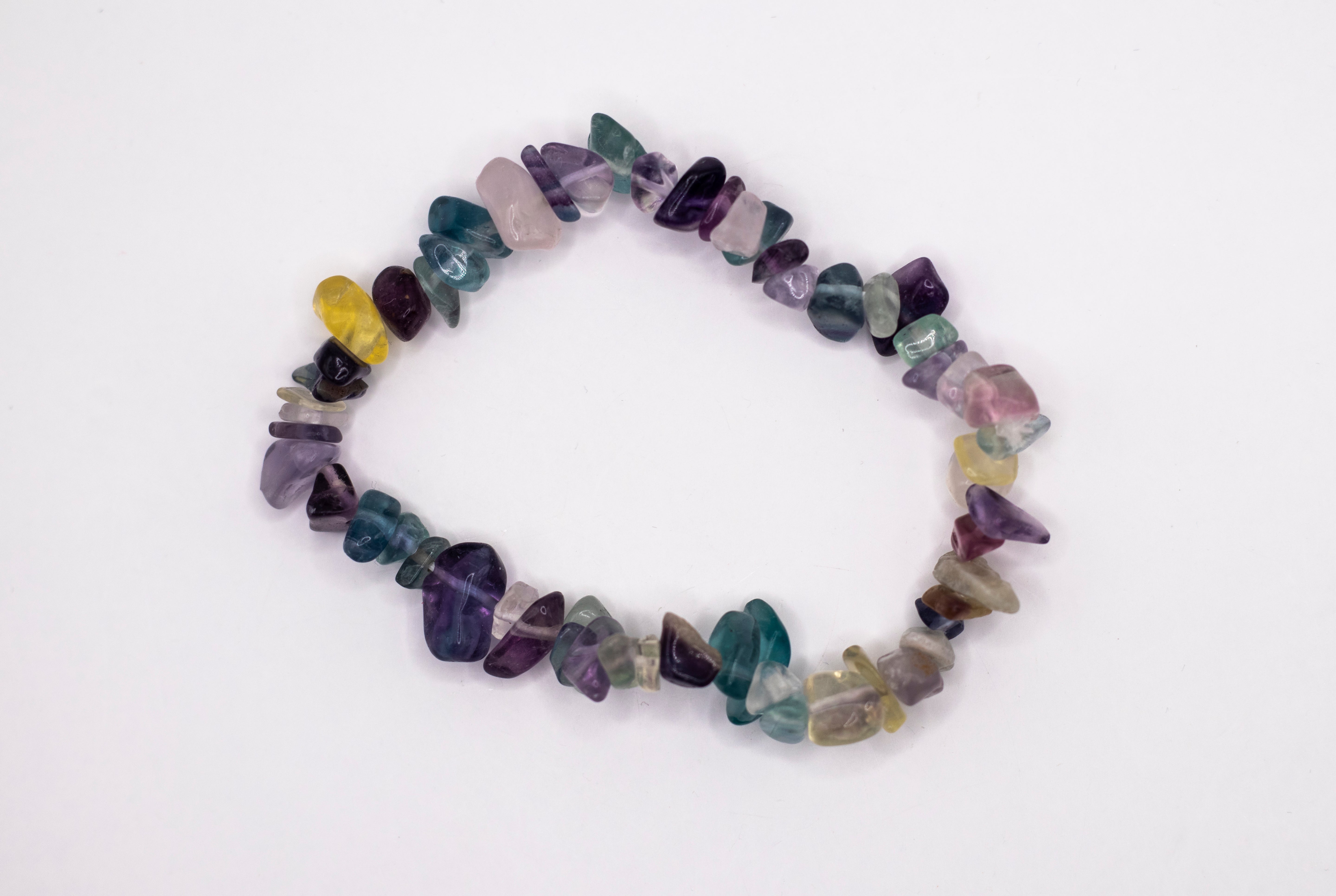 Fluorit bunt Edelstein Splitterarmband flexibel