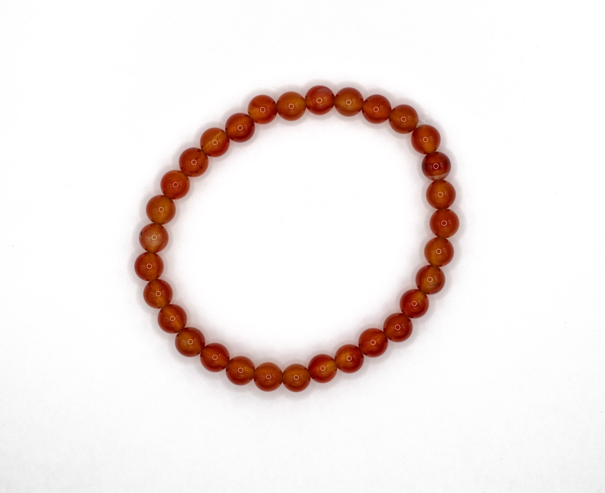 Flexibles Karneol Kugelarmband mit 6 mm Edelsteinen – AAA-Qualität, fördert Energie, Kreativität und Selbstvertrauen.