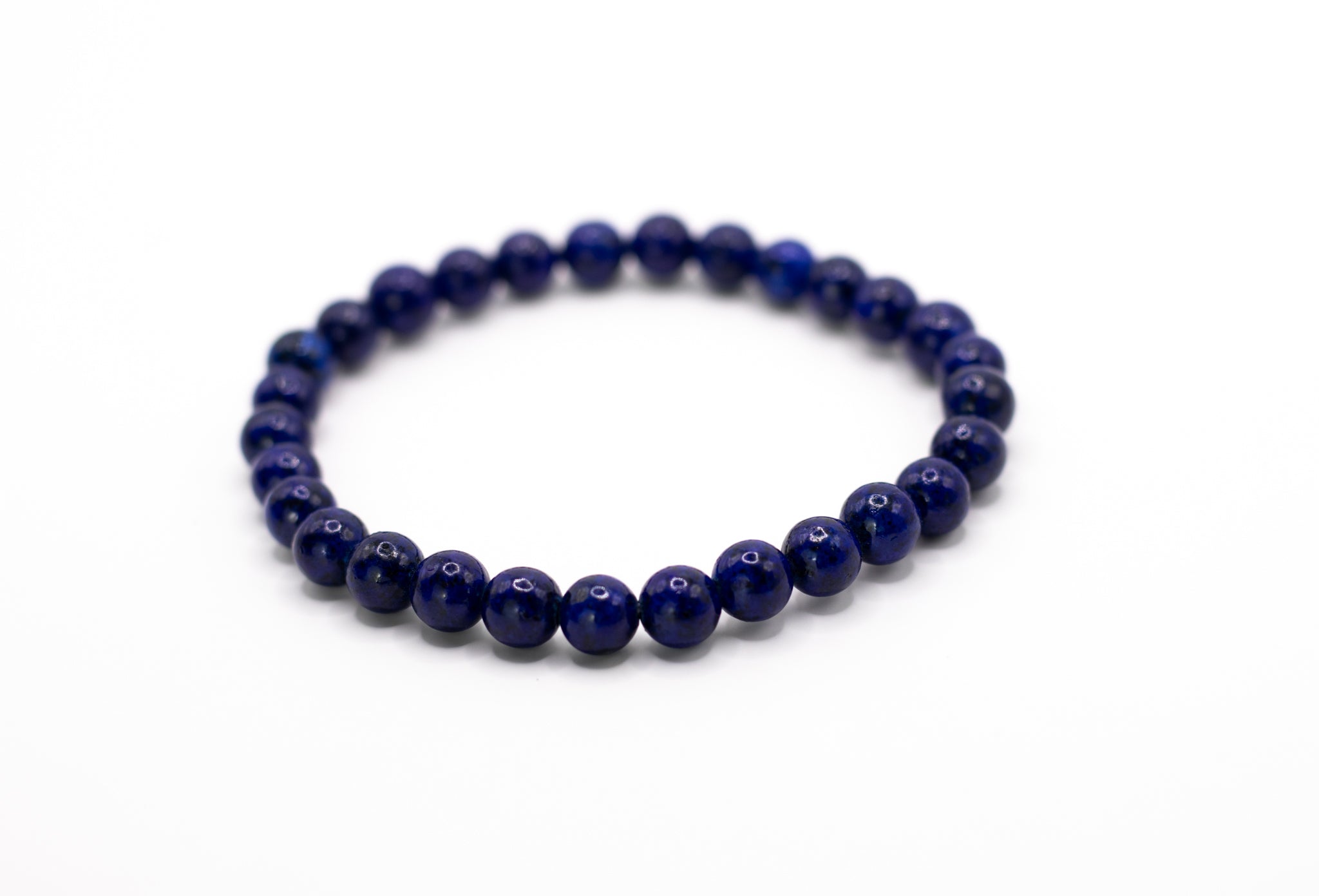 Lapis Lazuli 6 mm Kugel Edelstein Armband flexibel, dehnbar, AA-Qualität, für Weisheit und innere Wahrheit