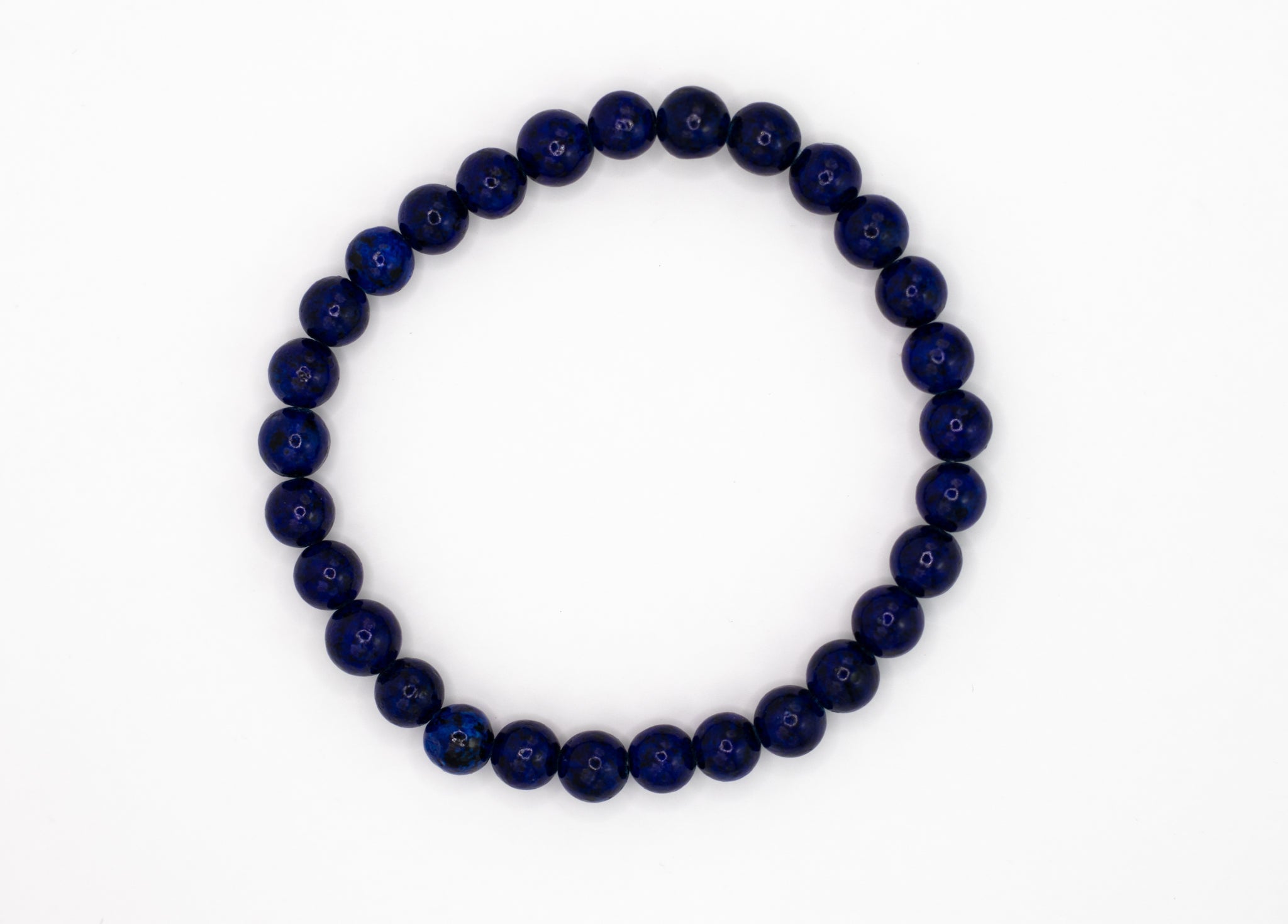 Lapis Lazuli 6 mm Kugel Edelstein Armband flexibel, dehnbar, AA-Qualität, für Weisheit und innere Wahrheit
