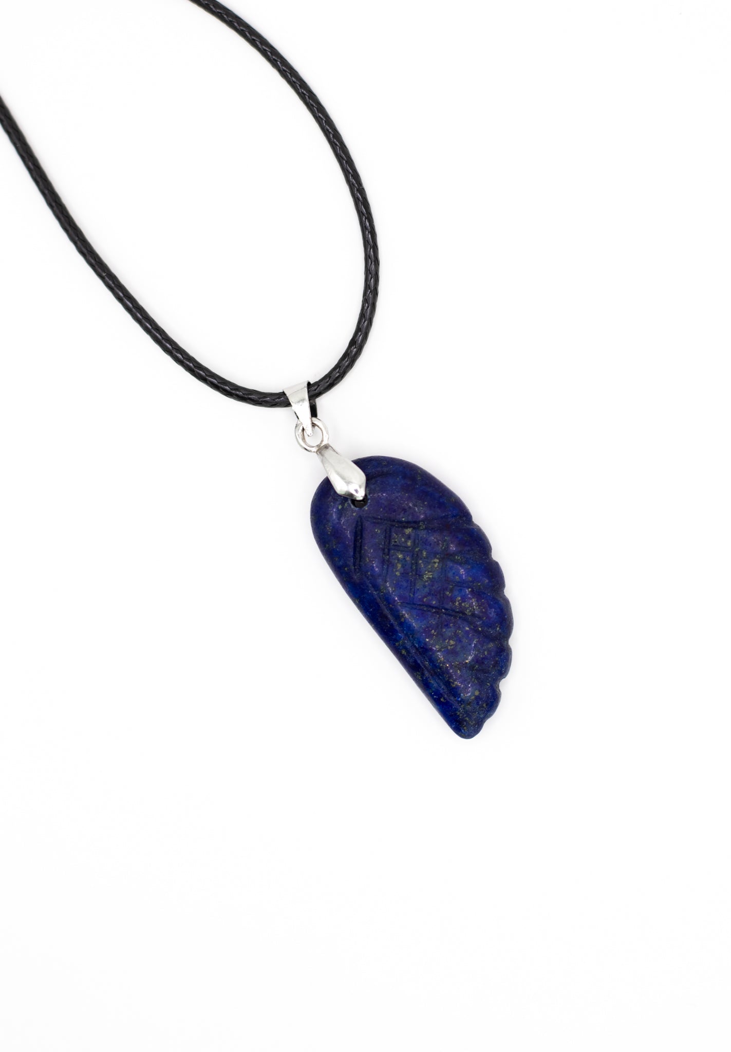 Lapis Lazuli Anhänger Engelsflügel mit geflochtener Baumwollkette und Karabinerverschluss, fördert Weisheit, Klarheit und Selbstbewusstsein
