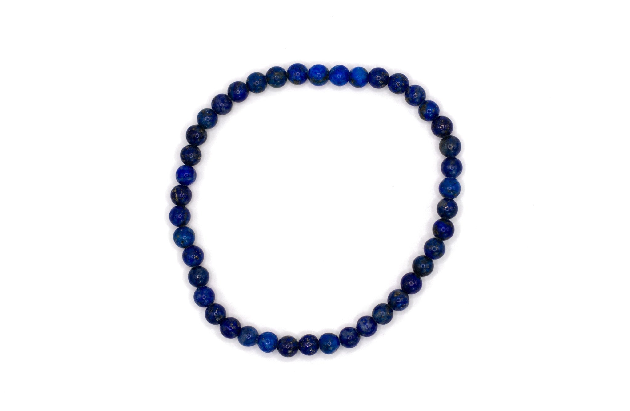 Elegantes Lapis Lazuli Armband aus 4,5 mm Kugeln in AAA-Qualität, flexibel und dehnbar, für Selbstbewusstsein und Klarheit