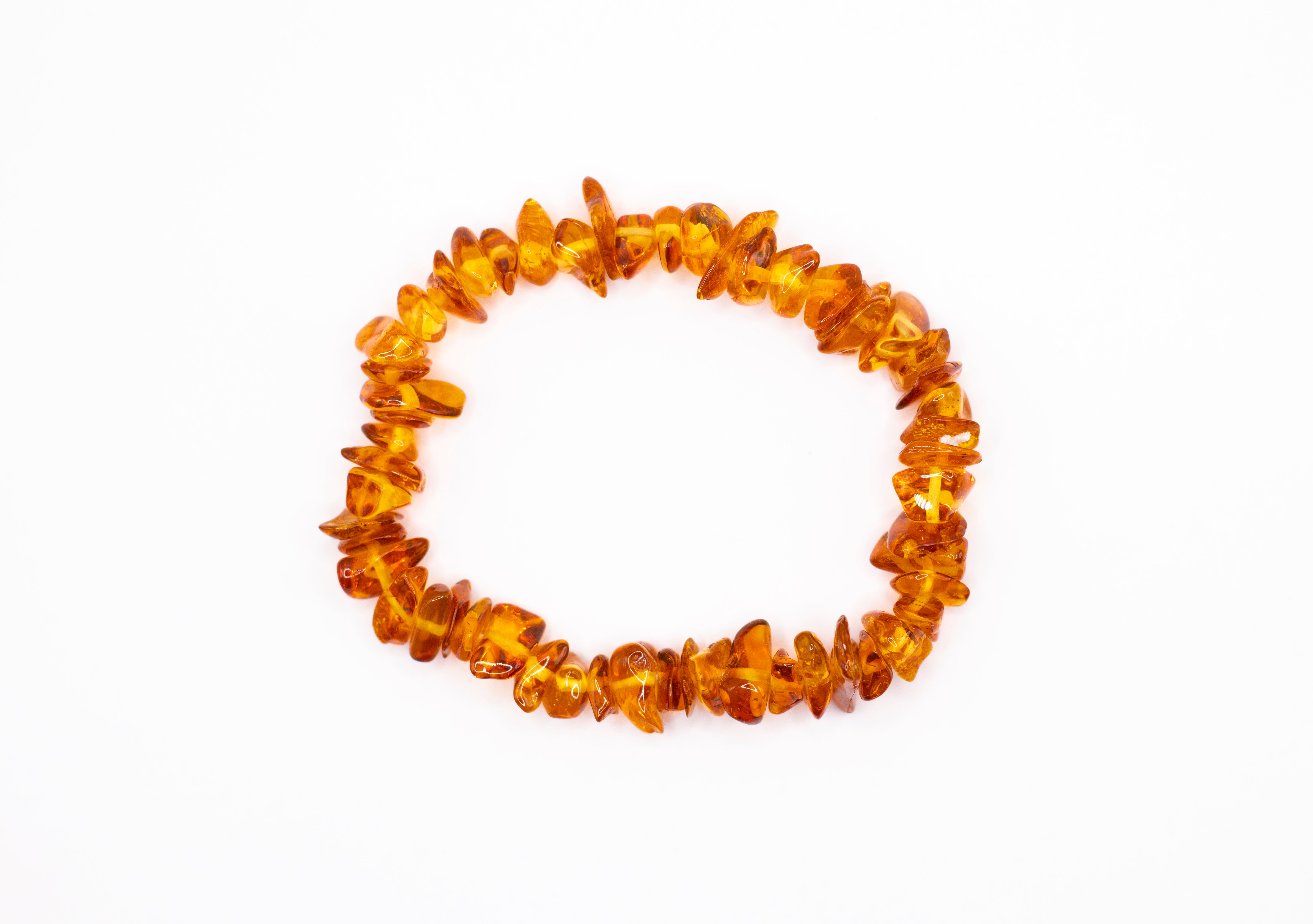 Bernstein orange Edelstein Splitterarmband flexibel