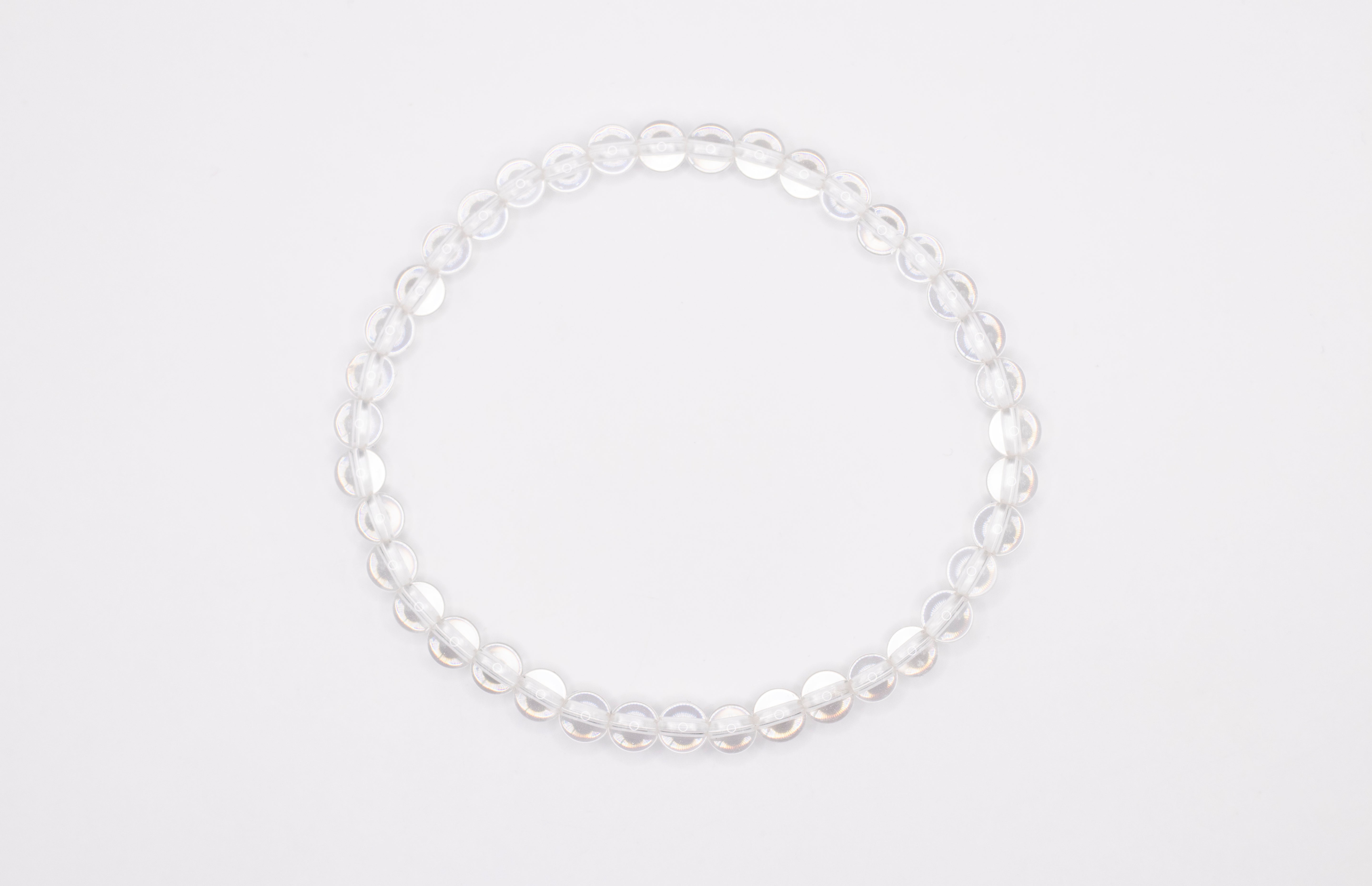 Bergkristall Edelstein Kugelarmband Ø 5 mm flexibel (glasklar, beste Qualität)