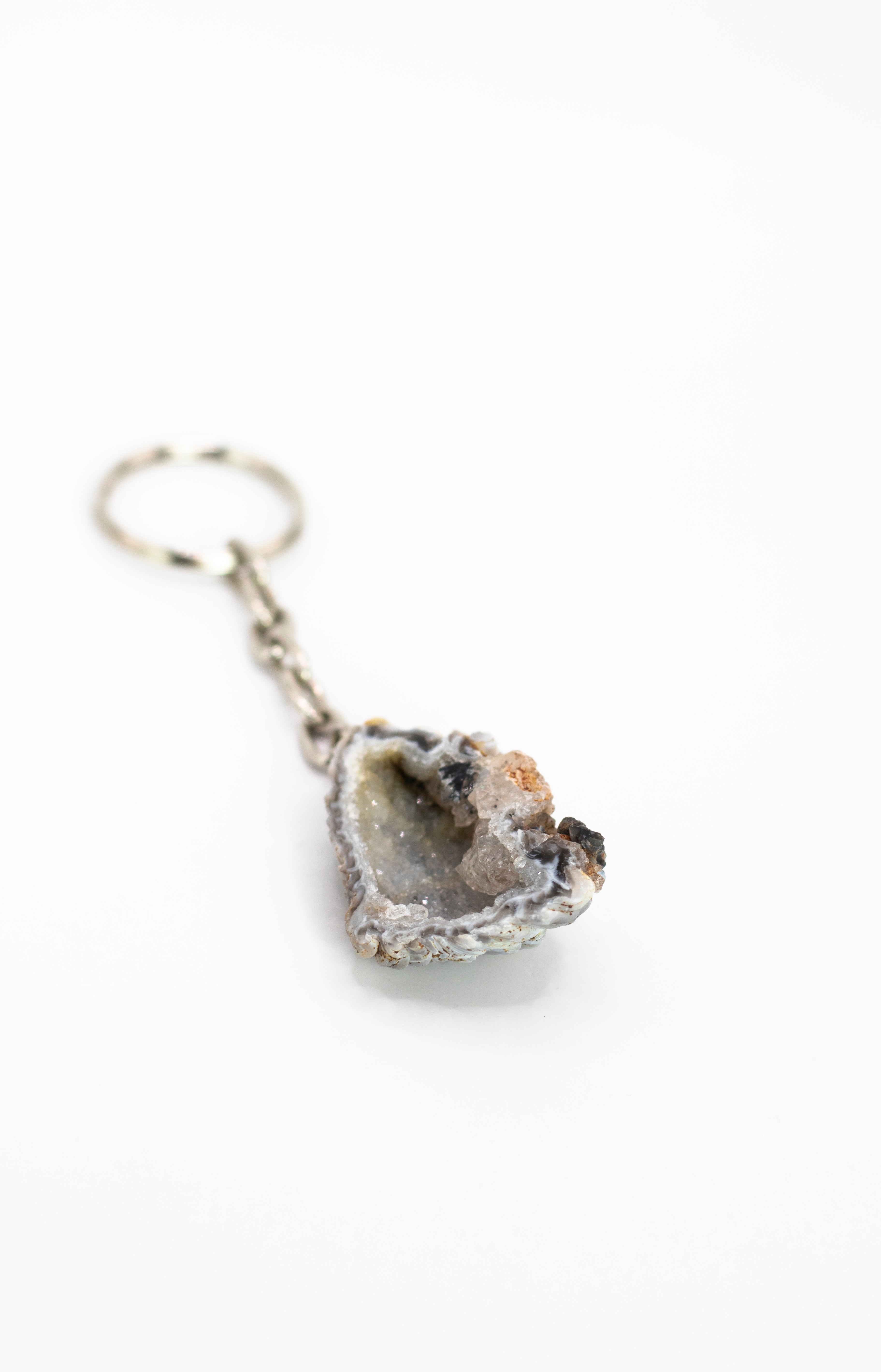Achat Geode Natur Schlüsselanhänger Länge ca. 10 cm