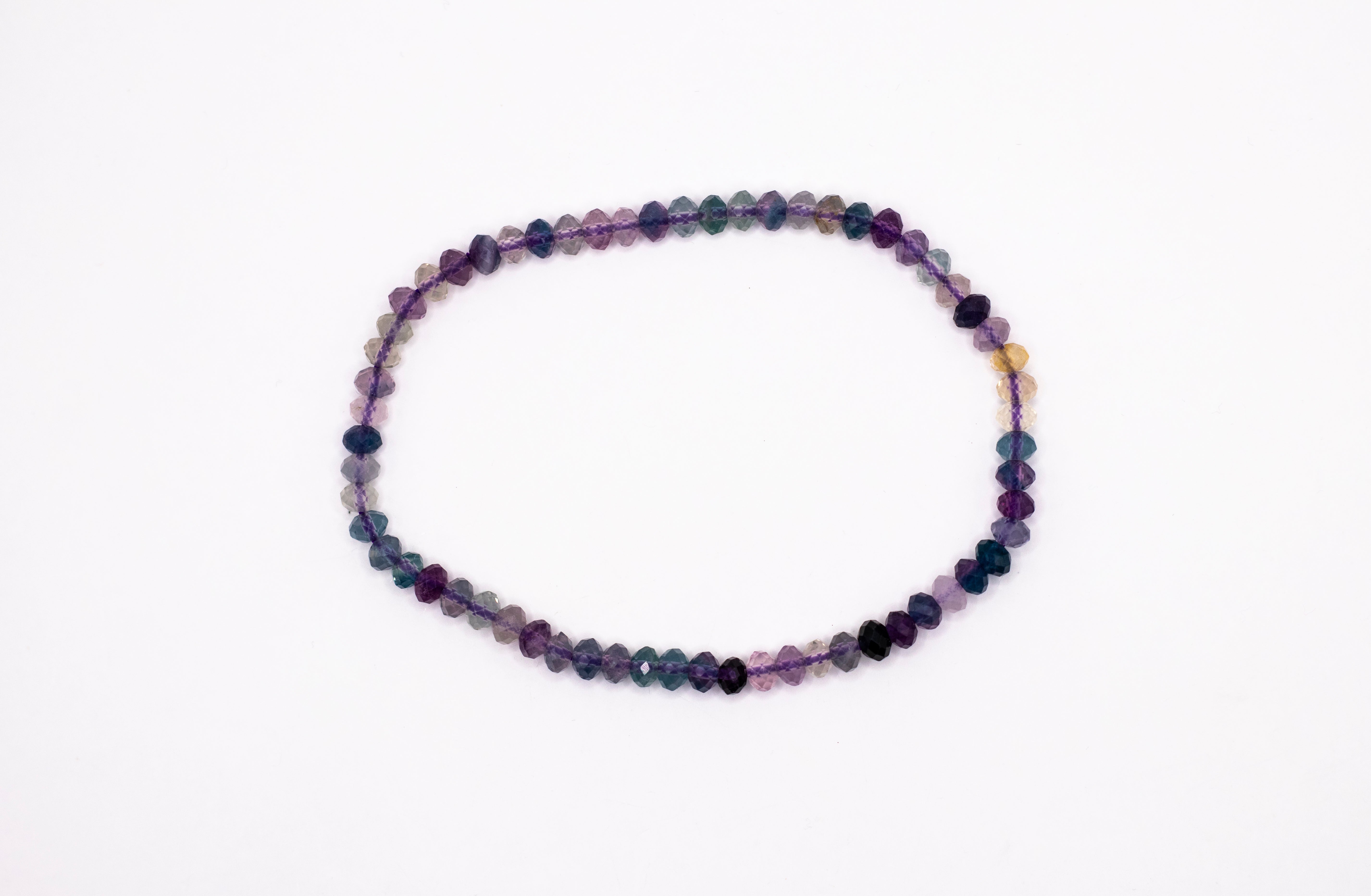 Fluorit bunt facettiertes Edelstein Kugelarmband Ø 4,5 mm flexibel