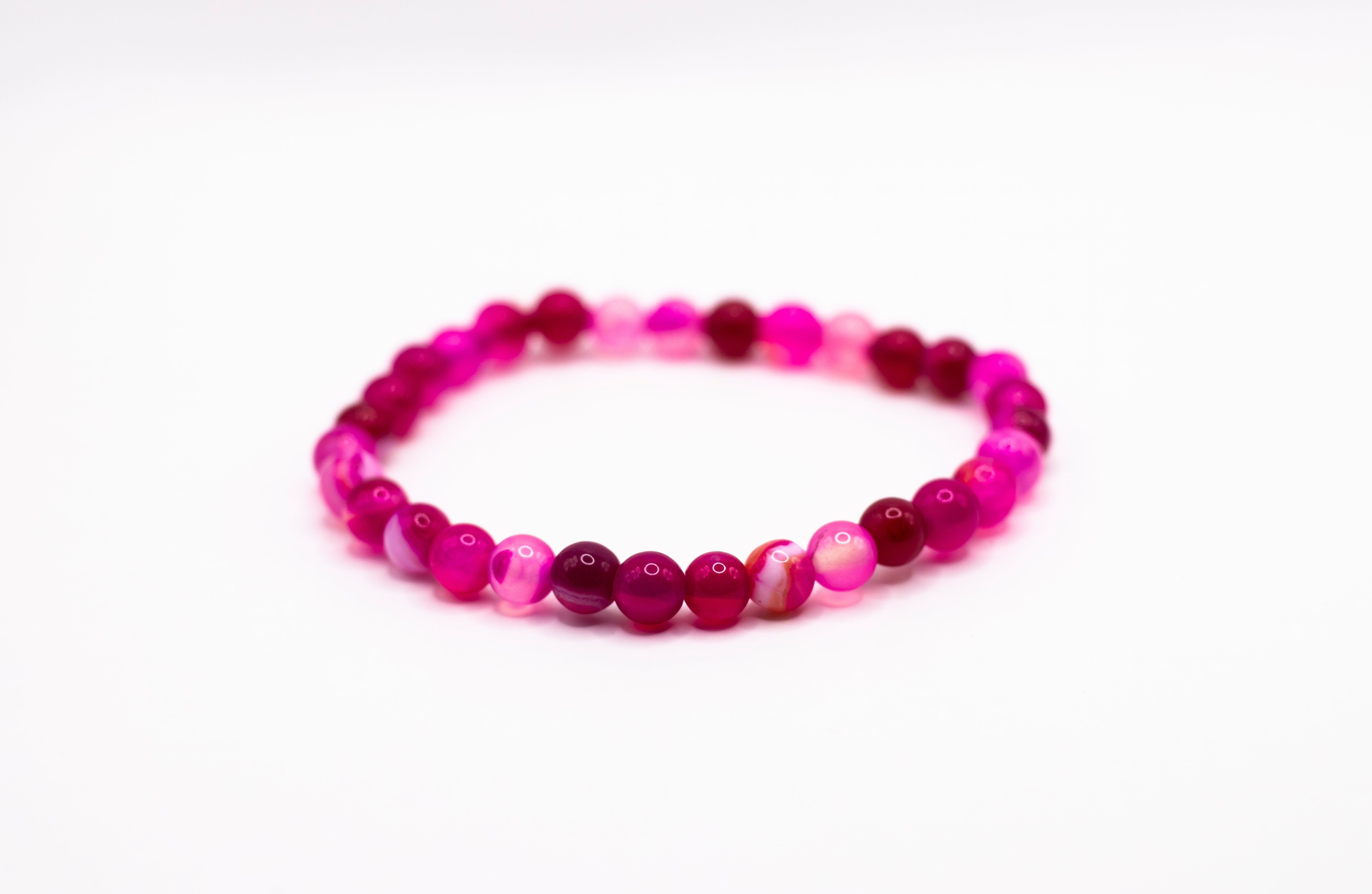 Achat pink Edelstein Kugelarmband Ø 6 mm flexibel