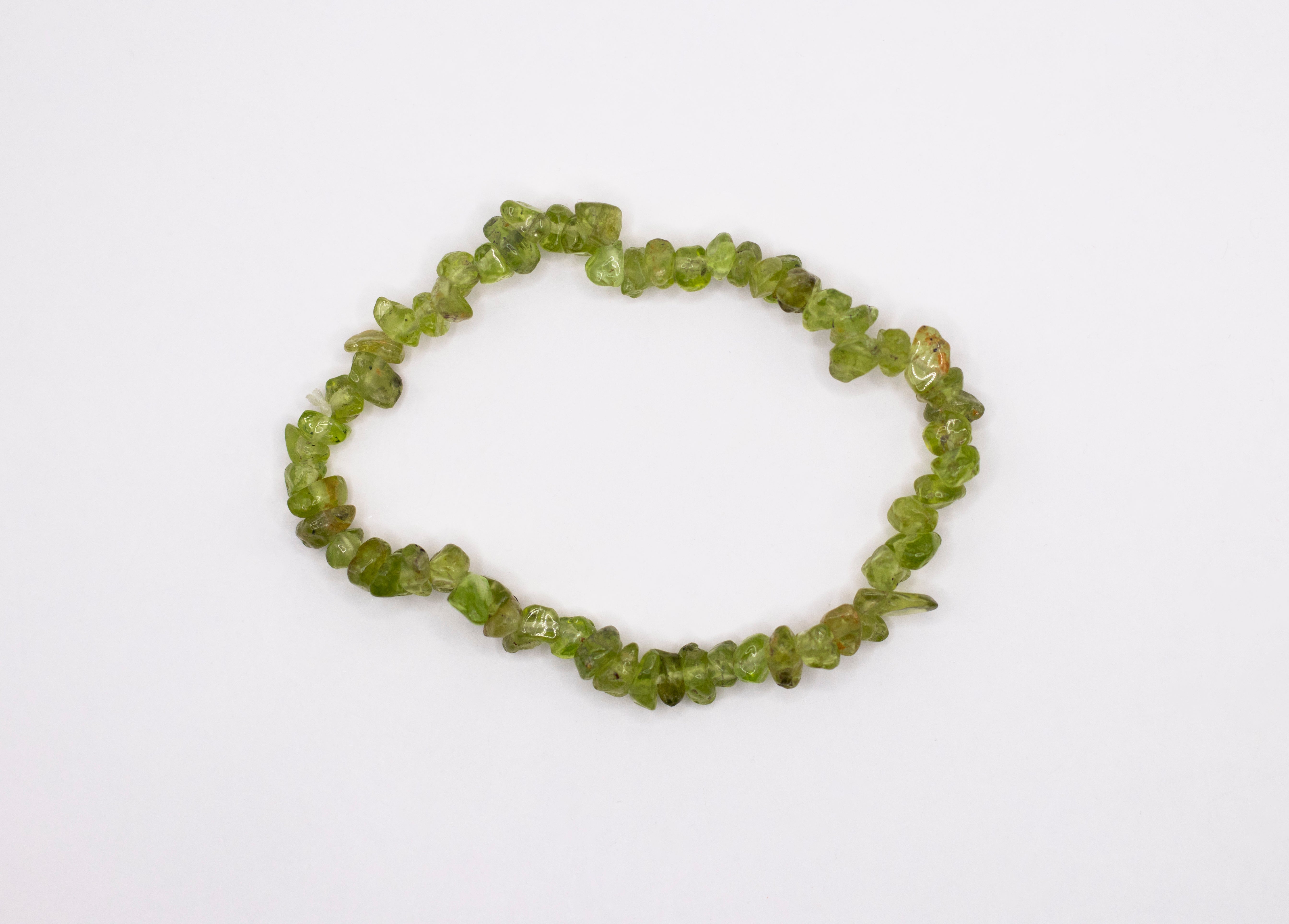 Olivin | Peridot Edelstein Splitterarmband flexibel