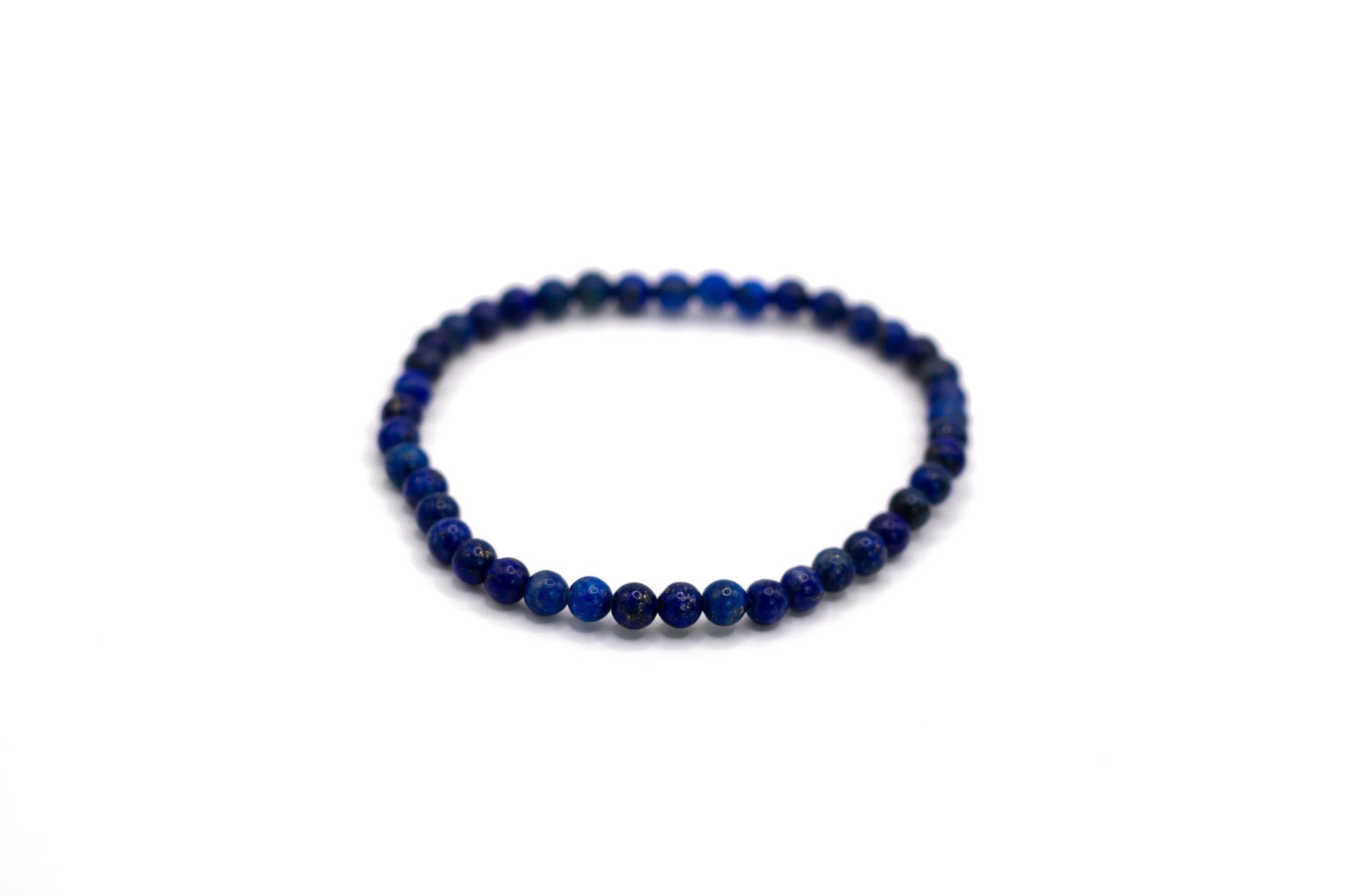 Elegantes Lapis Lazuli Armband aus 4,5 mm Kugeln in AAA-Qualität, flexibel und dehnbar, für Selbstbewusstsein und Klarheit