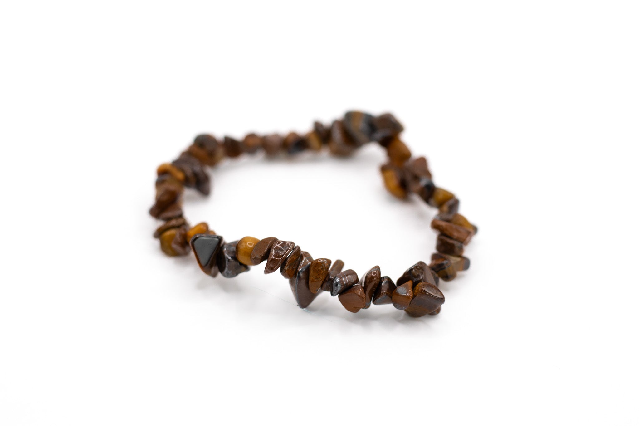 Tigerauge Edelstein Splitterarmband, flexibel, 18-22 cm, AA-Qualität – fördert innere Stärke und schützt vor negativen Einflüssen